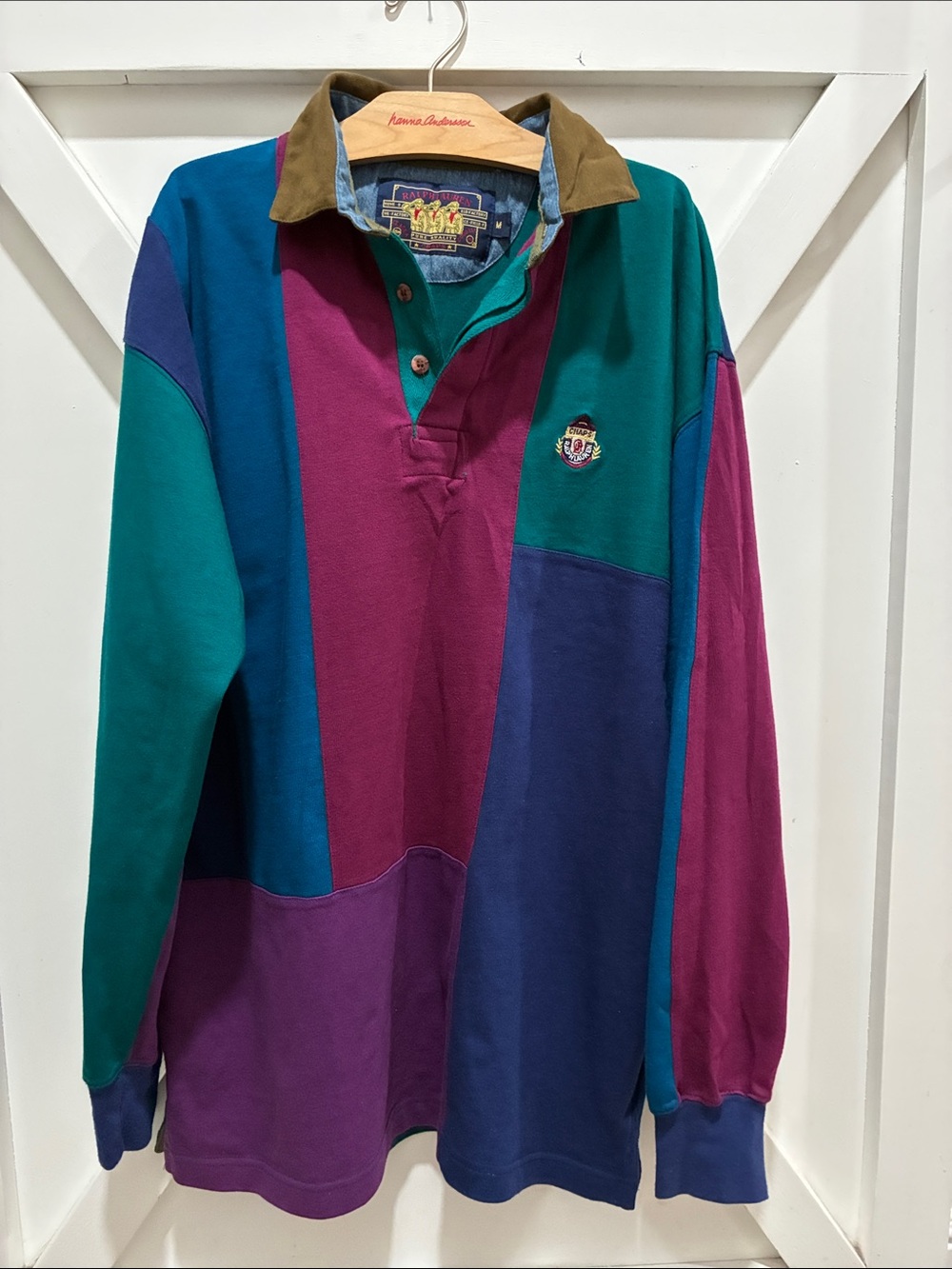Vintage 1990s Chaps Ralph Lauren Colorblock Rugby Shirt – Medium